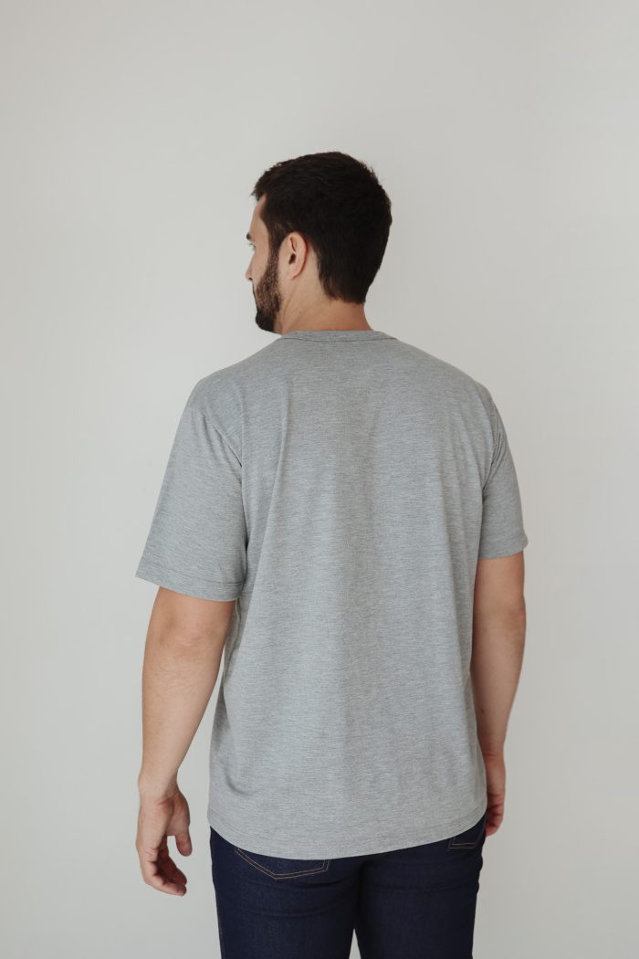 Camiseta Masculina Básica Cinza Mescla - tamanhos do PP ao GG - Imagem 2